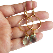 Load image into Gallery viewer, Fluorite drop earrings