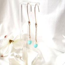 Load image into Gallery viewer, Peruvian Opal and pearl dangle earrings