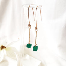 Load image into Gallery viewer, Green Onyx dangle earrings