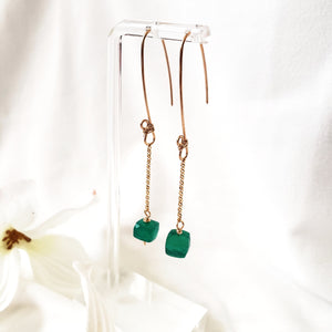 Green Onyx dangle earrings