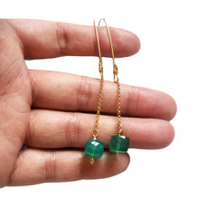 Load image into Gallery viewer, Green Onyx dangle earrings