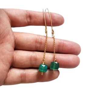 Green Onyx dangle earrings