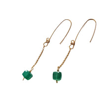 Load image into Gallery viewer, Green Onyx dangle earrings