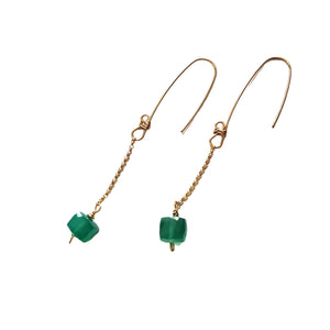 Green Onyx dangle earrings