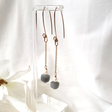 Load image into Gallery viewer, Chalcedony and pearl dangle earrings