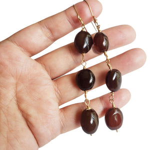 Chalcedony drop earrings