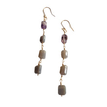 Load image into Gallery viewer, Long Gemstone Earrings