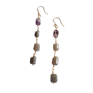 Long Gemstone Earrings