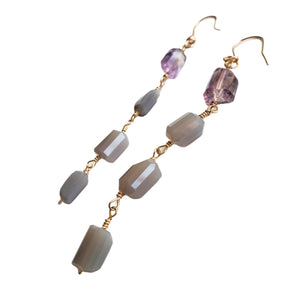 Long Gemstone Earrings