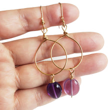 Load image into Gallery viewer, Amethyst drop earrings