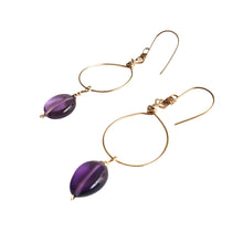 Load image into Gallery viewer, Amethyst drop earrings