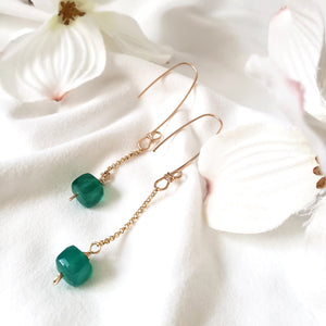 Green Onyx dangle earrings