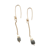 Load image into Gallery viewer, Chalcedony and pearl dangle earrings