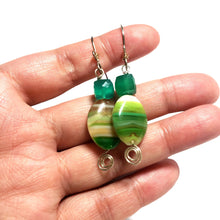 Load image into Gallery viewer, Green agate earrings