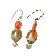 Load image into Gallery viewer, Orange agate earrings