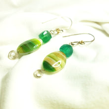 Load image into Gallery viewer, Green agate earrings