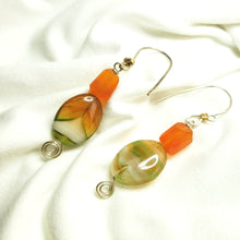 Load image into Gallery viewer, Orange agate earrings