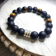 Load image into Gallery viewer, Onyx and Tiger Eye Bracelet