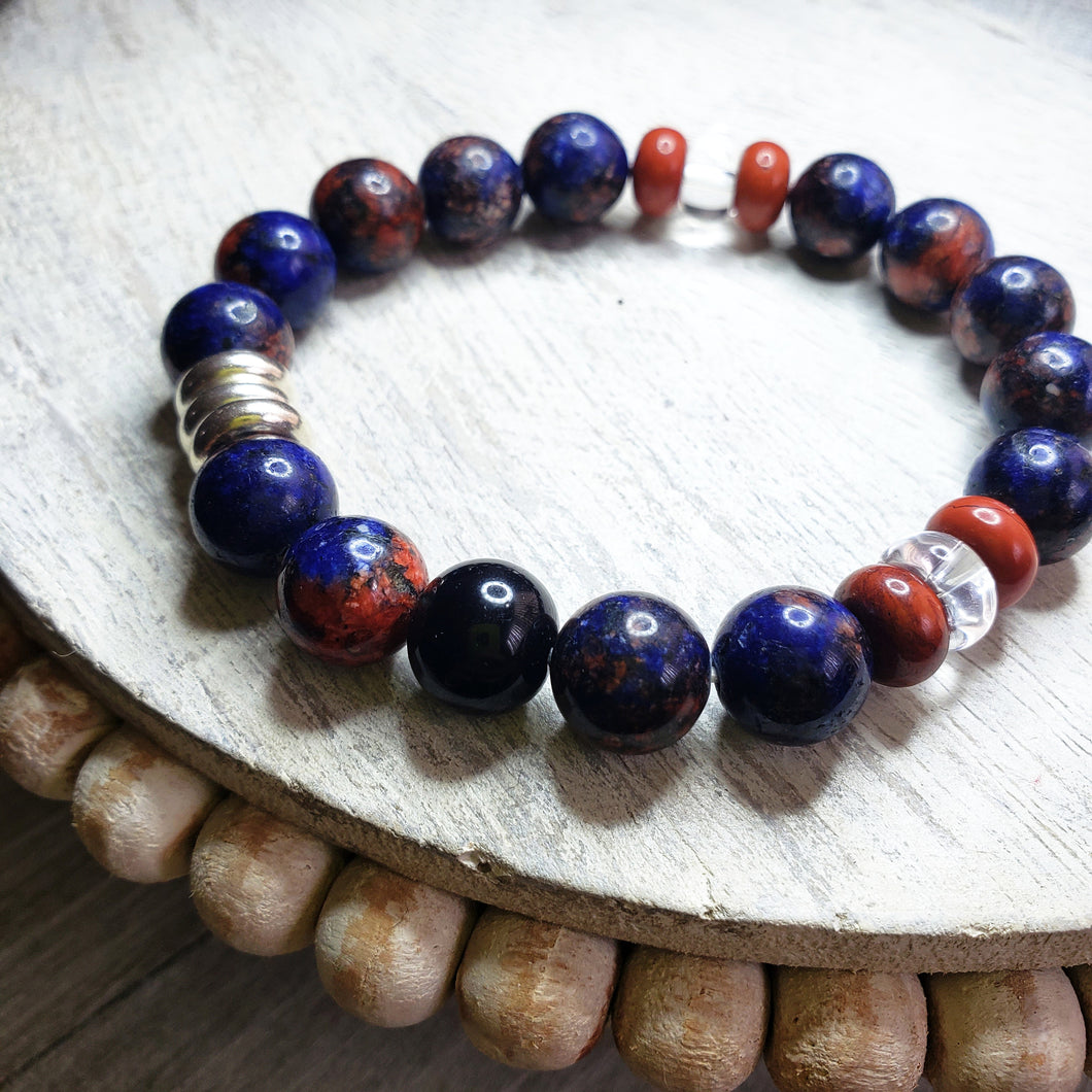 Jade and Red jasper bracelet