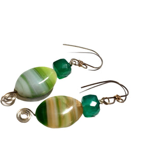 Green agate earrings