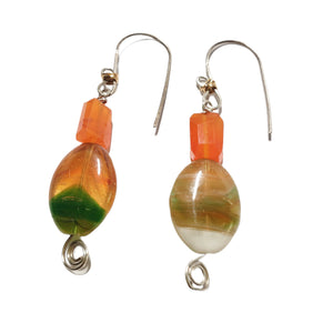 Orange agate earrings