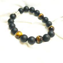 Load image into Gallery viewer, Onyx and Tiger Eye Bracelet