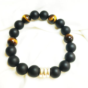 Onyx and Tiger Eye Bracelet