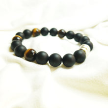 Load image into Gallery viewer, Onyx and Tiger Eye Bracelet