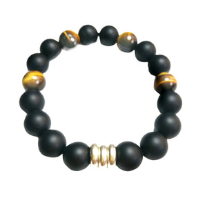 Onyx and Tiger Eye Bracelet