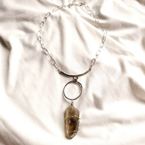 Raw stone jewelry, Natural Smokey Quartz Necklace, Healing Jewelry