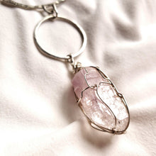 Load image into Gallery viewer, Raw stone jewelry, Natural Lemurian Amethyst Necklace, Healing Jewelry