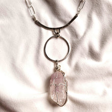 Load image into Gallery viewer, Raw stone jewelry, Natural Lemurian Amethyst Necklace, Healing Jewelry