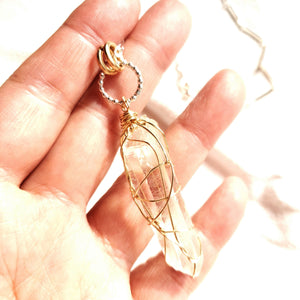 Raw Stone Jewelry, Natural Himalayan Lemurian Quartz Necklace 1