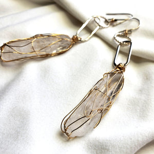 Raw stone jewelry, Raw Himalayan Quartz earrings, Healing jewelry