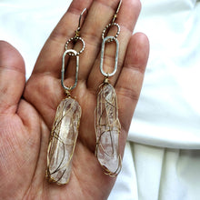 Load image into Gallery viewer, Raw stone jewelry, Raw Himalayan Quartz earrings, Healing jewelry