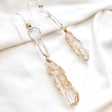 Load image into Gallery viewer, Raw stone jewelry, Raw Himalayan Quartz earrings, Healing jewelry, 2