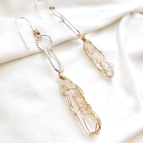 Raw stone jewelry, Raw Himalayan Quartz earrings, Healing jewelry, 2