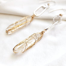 Load image into Gallery viewer, Raw stone jewelry, Raw Himalayan Quartz earrings, Healing jewelry, 2