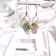 Load image into Gallery viewer, Raw stone jewelry, Lemurian Amethyst Earrings