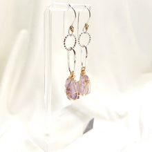 Load image into Gallery viewer, Raw stone jewelry, Lemurian Amethyst Earrings, A1