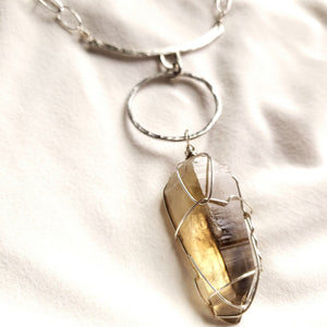 Raw stone jewelry, Natural Smokey Quartz Necklace, Healing Jewelry