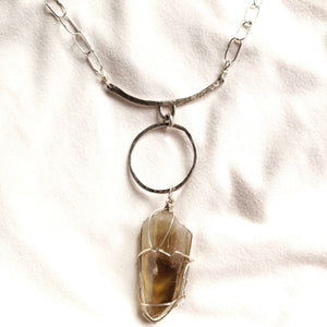 Raw stone jewelry, Natural Smokey Quartz Necklace, Healing Jewelry