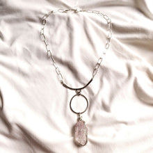 Load image into Gallery viewer, Raw stone jewelry, Natural Lemurian Amethyst Necklace, Healing Jewelry