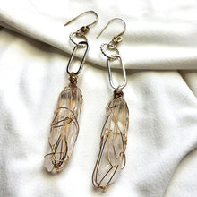 Load image into Gallery viewer, Raw stone jewelry, Raw Himalayan Quartz earrings, Healing jewelry