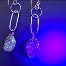 Load image into Gallery viewer, Fenster quartz with oil, Raw gemstone earrings #2