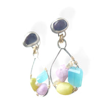 Load image into Gallery viewer, Mix gemstone drop earrings Fluorite