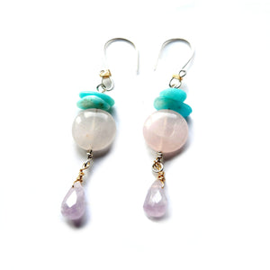 Self Love earrings, Mix gemstone drop earrings