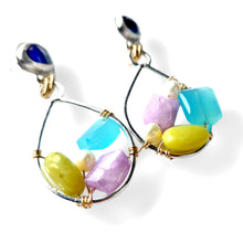 Load image into Gallery viewer, Mix gemstone drop earrings Fluorite