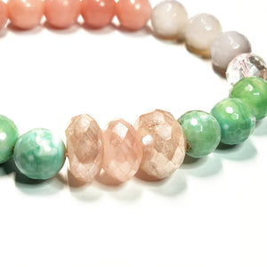 Mix gemstone bracelet, Floral color bracelet, Gemstone Jewelry #1