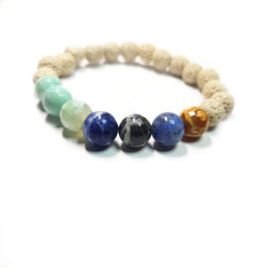 Mix gemstone bracelet,  Gemstone Jewelry, Lava Stone Bracelet, Diffuser Bracelet, #23